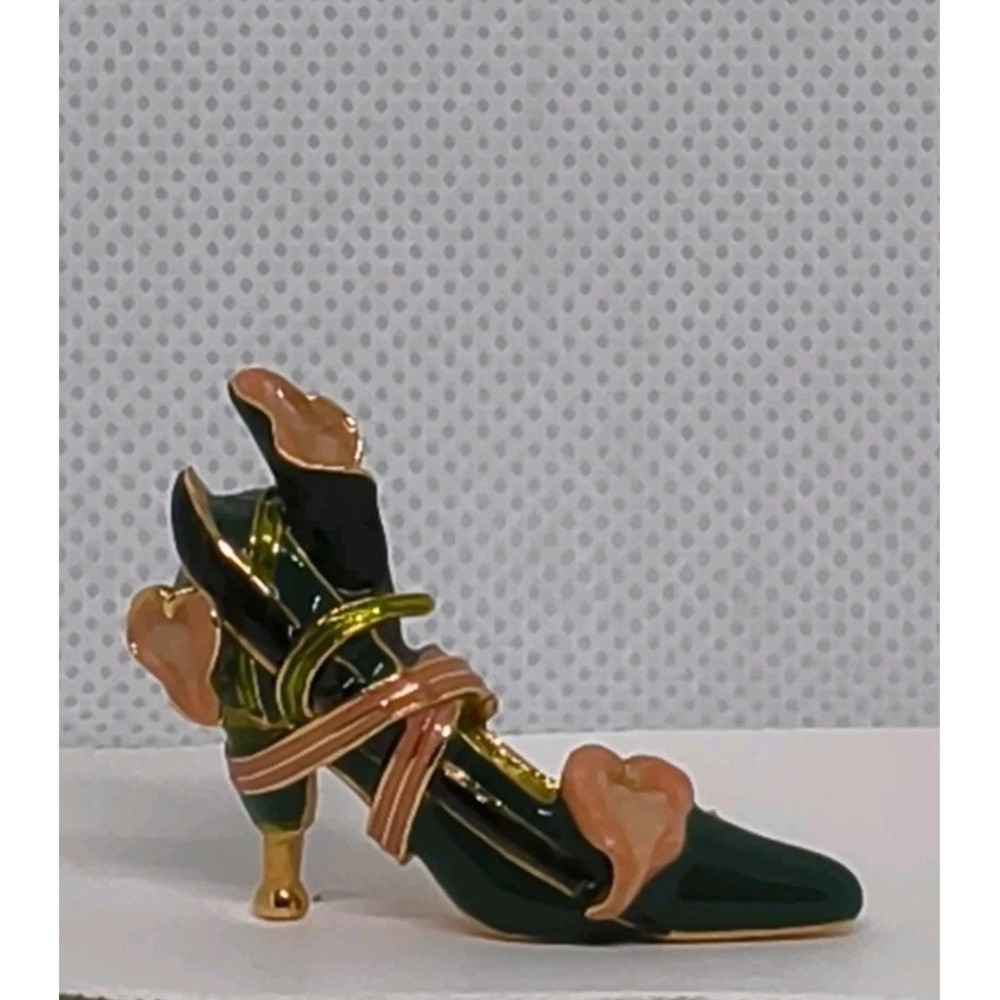 Signed Vintage Kenneth Jay Lane KJL Calla Lily High Heel Shoe Brooch Pin